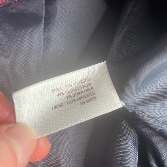 Old Navy Preppy Prep School Red & Navy Blue Plaid Peacoat Jacket Size Large - Picture 4 of 8